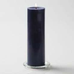 Shop By Event Richland Pillar Candle 3"x9" Navy Blue