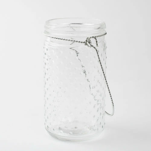 Richland Eastland 7.5" Hanging Dotted Glass Jar With Handle Set Of 12 1 Richland Eastland 7.5" Hanging Dotted Glass Jar With Handle Set Of 12