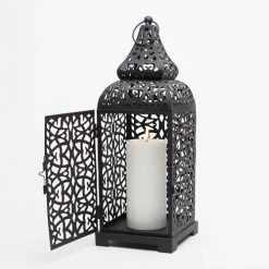 Richland Black Moroccan Temple Metal Lantern Reception