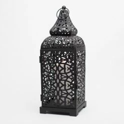 Richland Black Moroccan Temple Metal Lantern Reception 6 Richland Black Moroccan Temple Metal Lantern Reception