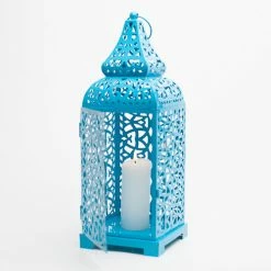 Richland Blue Moroccan Temple Metal Lantern
