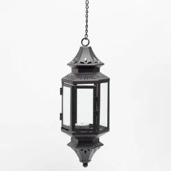 Richland Hanging Decorative Metal Lantern Reception