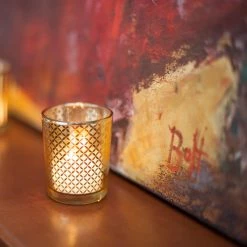 Shop By Event Richland Gold Lattice Glass Holder - Small Set Of 72