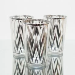 Richland Silver Chevron Glass Holder - Large Set Of 48