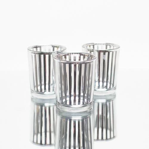 Richland Silver Stripe Glass Holder - Small Set Of 12 1 Richland Silver Stripe Glass Holder - Small Set Of 12