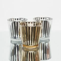 Richland Silver Stripe Glass Holder - Medium Set Of 6 Shop By Event