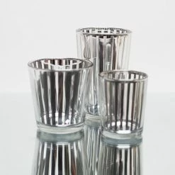 Richland Silver Stripe Glass Holder - Large Set Of 6 5 Richland Silver Stripe Glass Holder - Large Set Of 6