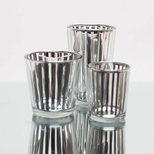 Richland Silver Stripe Glass Holder - Large Set Of 6 3 Richland Silver Stripe Glass Holder - Large Set Of 6