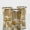Richland Gold Lattice Glass Holder - Medium Set Of 6