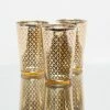 Richland Gold Lattice Glass Holder - Large Set Of 6