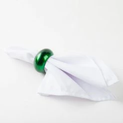 Christmas Richland Napkin Ring 2.3" Forest Green Set Of 4