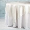 Fall Richland 72"x72" Ivory Satin Table Overlay Set Of 10