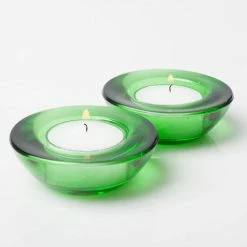 Richland Eastland Chunky Tealight Candle Holder Green Set Of 12
