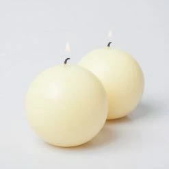 Richland Sphere Candle 3" Ivory Set Of 24 Fall