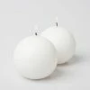 Seasonal Parties Richland Sphere Candle 3" White Set Of 12