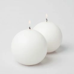 Seasonal Parties Richland Sphere Candle 3" White