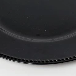 Richland Beaded Charger Plate 13" Black Set Of 24