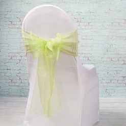 Richland 7"x108" Sage Organza Chair Sash Set Of 10