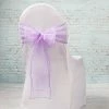 Linens Richland 7"x108" Purple Organza Chair Sash Set Of 10