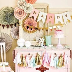 Richland Gold Foil Mini Pennant Banner 8', My Minds Eye Shop By Event