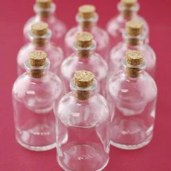 Richland Mini Glass Bottles With Cork 30ml 3in (Pack Of 10) Weddings