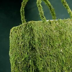 Richland Natural Preserved Moss Covered Purse Planter 12in