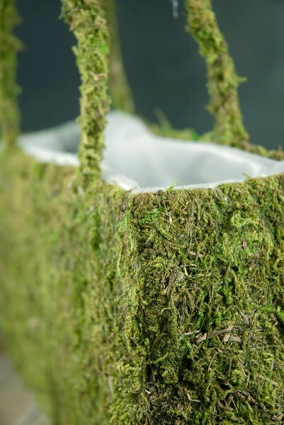 Richland Natural Preserved Moss Covered Purse Planter 12in 2 Richland Natural Preserved Moss Covered Purse Planter 12in