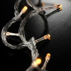 Richland Shop By Event LED String Lights Amber Clear Cord 100CT 28ft, Multi Flicker Modes