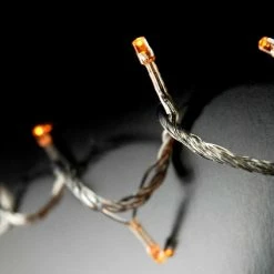 Richland Shop By Event LED String Lights Amber Clear Cord 100CT 28ft, Multi Flicker Modes