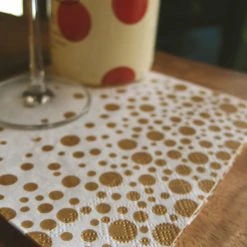 Richland Sparkling Gold Dots Napkins Weddings