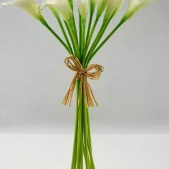 Richland Mini Real Touch Calla Lily Wedding Bouquet In White -14" Tall Seasonal Parties