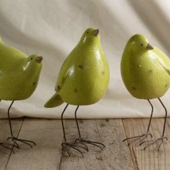 Richland Shop By Event 3 Chartreuse Green Nellie Birds Crackle Glazed