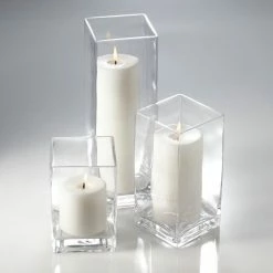 Richland Pillar Candles & Eastland Square Holders Set Of 3