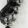 Richland Outdoor Patio String Light Set 10 Socket G40 Clear Globe Bulbs, 31ft Black Cord E12 C7 Base