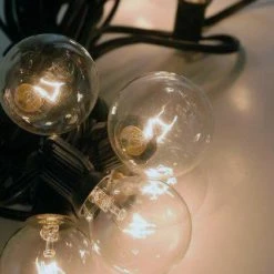 Richland Globe Lights 10ct - 22.5ft - 24in Spacing, Black Cord, Paper Lantern Lights Shop By Event