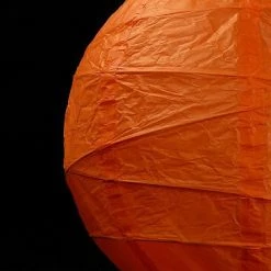 Richland 12" Orange Paper Lantern - Bamboo Ribbing Shop By Event