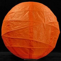 Richland 12" Orange Paper Lantern - Bamboo Ribbing Shop By Event