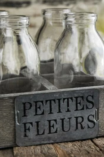 Richland Petite Fleurs Wood Crate Set With 4 Glass Bottles Weddings 1 Richland Petite Fleurs Wood Crate Set With 4 Glass Bottles Weddings
