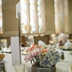 Richland Petite Fleurs Wood Crate Set With 4 Glass Bottles Weddings