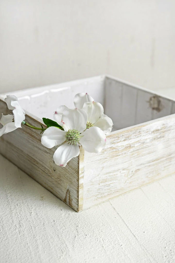Richland White Wood Square Planter Box 9x9 1 Richland White Wood Square Planter Box 9x9