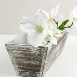 Richland Whitewashed Tapered 4x12 Planter Boxes Wood