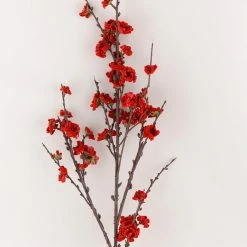 Richland Plum Blossom Spray Red 41in 3 Richland Plum Blossom Spray Red 41in