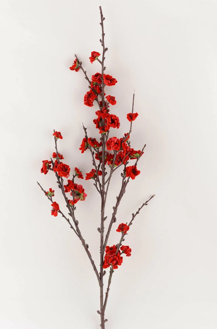 Richland Plum Blossom Spray Red 41in 2 Richland Plum Blossom Spray Red 41in