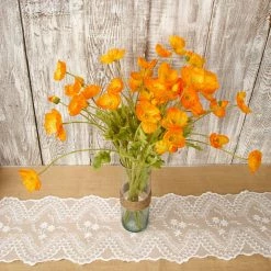 Richland Seasonal Parties 12 Orange Poppy Flowers Silk Flowers