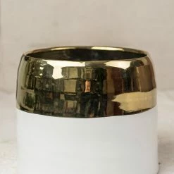 Richland White And Gold Ceramic Claire Vase & Pot 7.5" X 6.25" Seasonal Parties