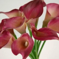 Richland Natural Touch Hand-Tied Calla Lily Wedding Bouquet Dark Fuchsia 12 Flowers