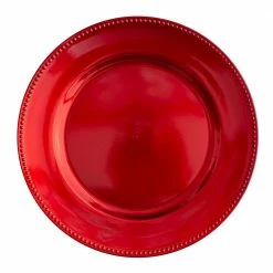 Richland Beaded Charger Plate 13" Red Set Of 24 Weddings