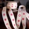 Richland Red Button Cotton Ribbon 5/8in X 10yd Red & Ivory Shop By Event