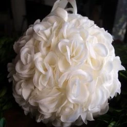 Richland Seasonal Parties White Rose 6" Pomander Kissing Ball