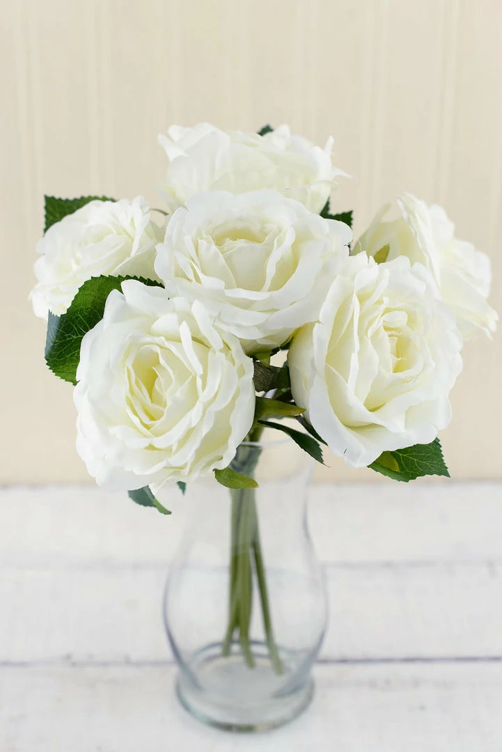 Richland Cream White Silk Flower Rose Bouquet Seasonal Parties 1 Richland Cream White Silk Flower Rose Bouquet Seasonal Parties